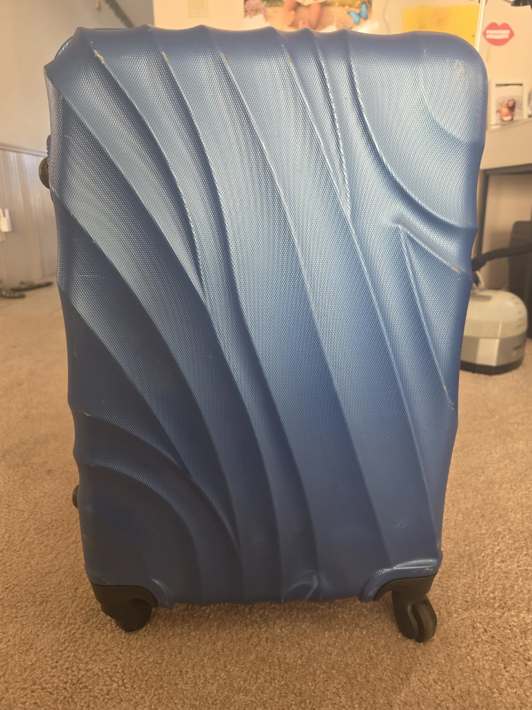 Blue Hardshell Spinner Suitcase Medium Size