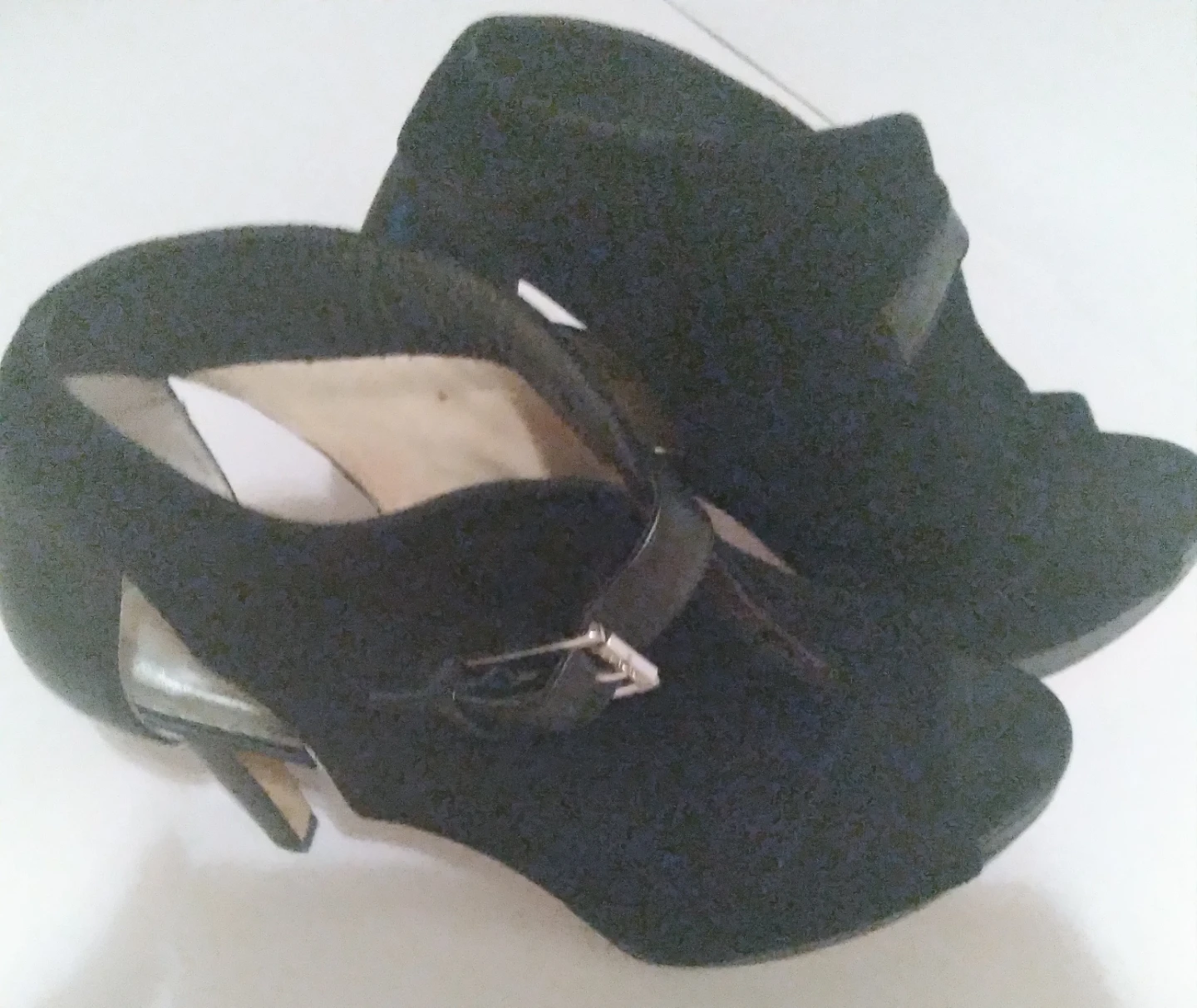 Michael Kors black suede peep-toe heels - photo 2