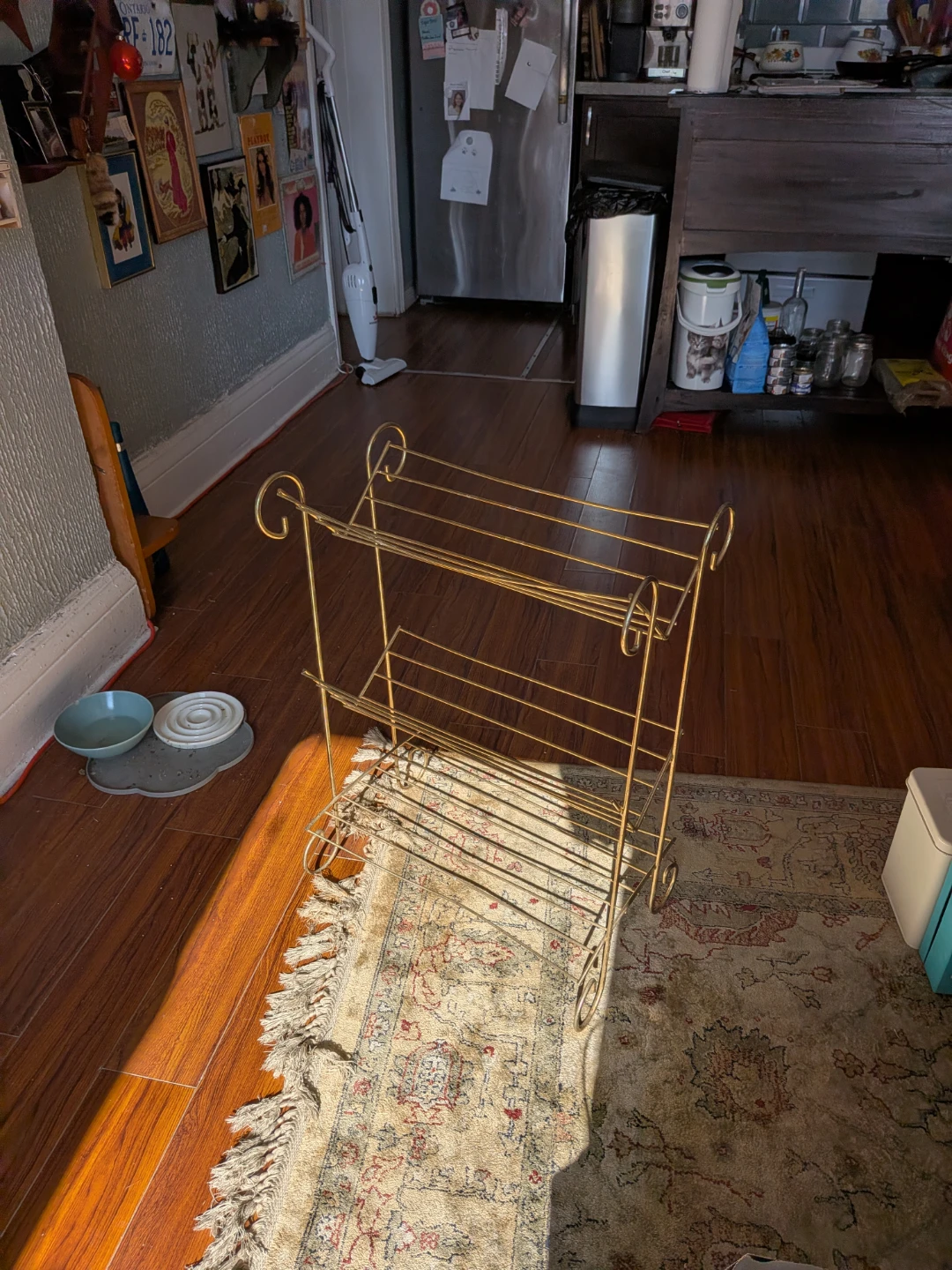 Brass vintage shoe rack