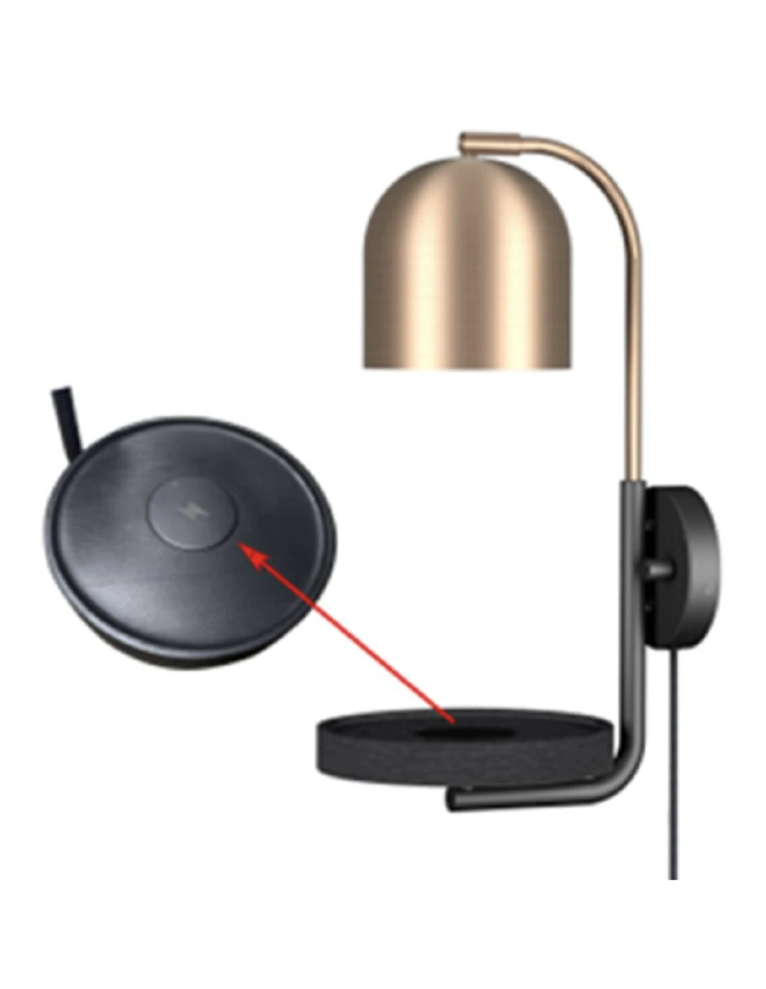 Wall Sconce with Wireless Charging Shelf - photo 4