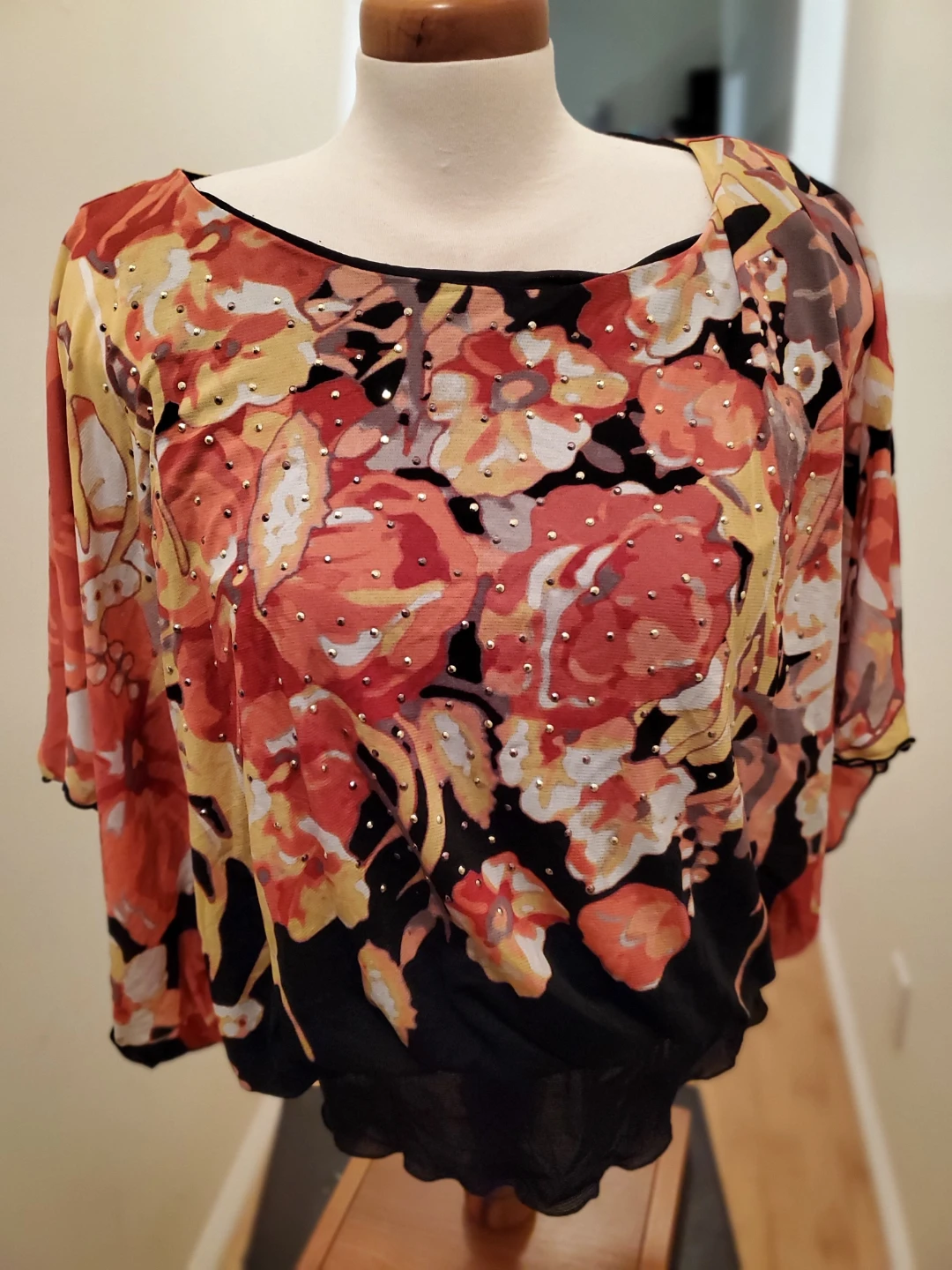 Floral Print Embellished Blouse - photo 3