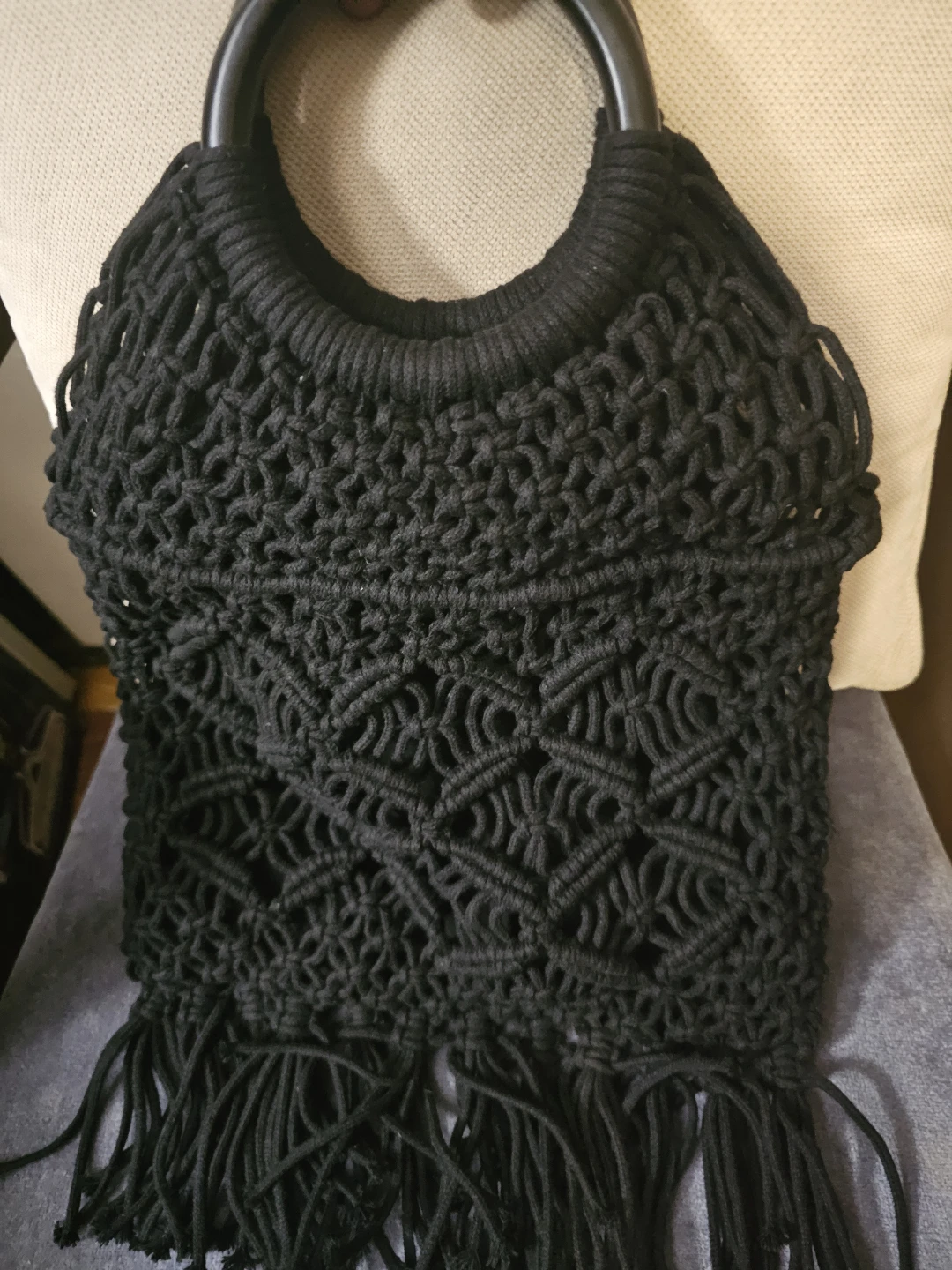 Black Macrame Handbag