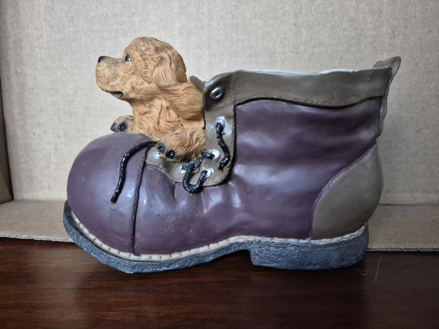 Vintage Puppy on Boot  Planter - photo 4