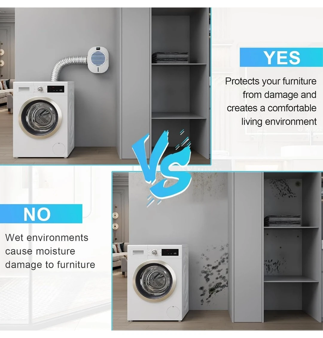4-in-1 Indoor Dryer Vent With Dehumidifier for Protect Furniture - photo 2