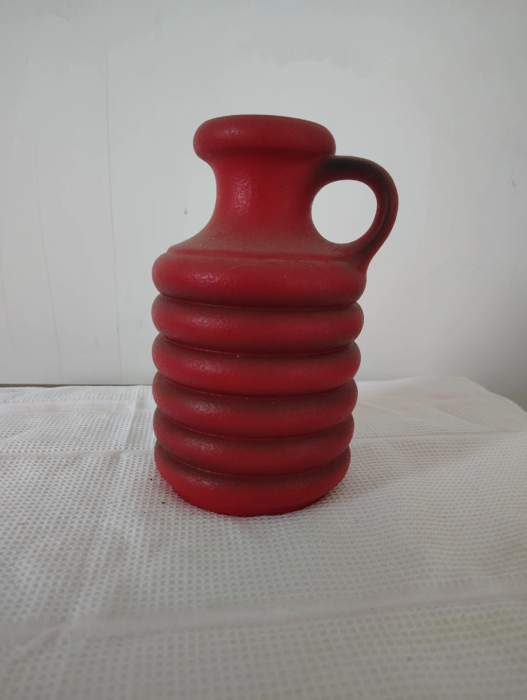 Vintage West German Red Ceramic Vase - photo 2
