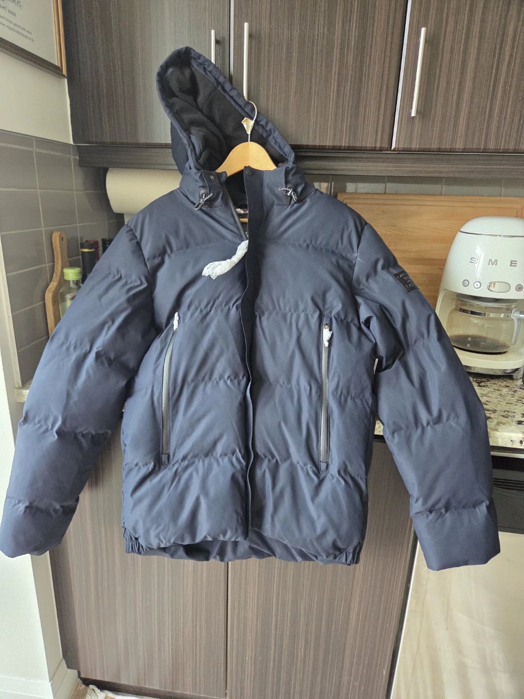 Mens Navy Puffer Jacket - Size Medium