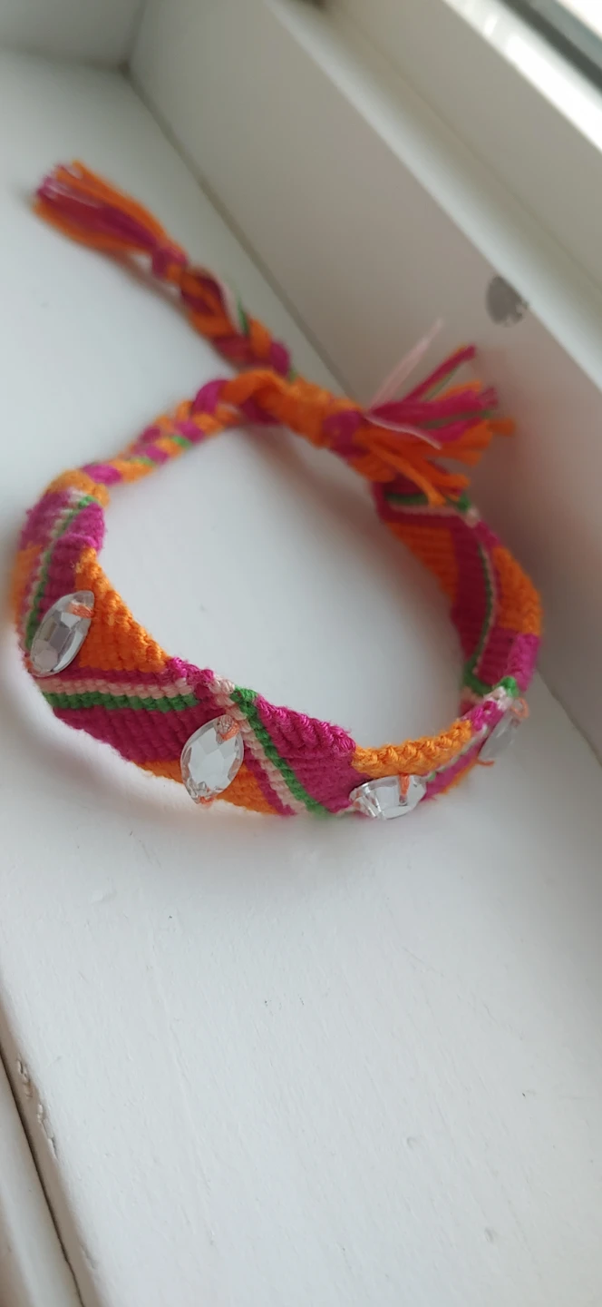 Woven Friendship Bracelet with Rhinestones - photo 4