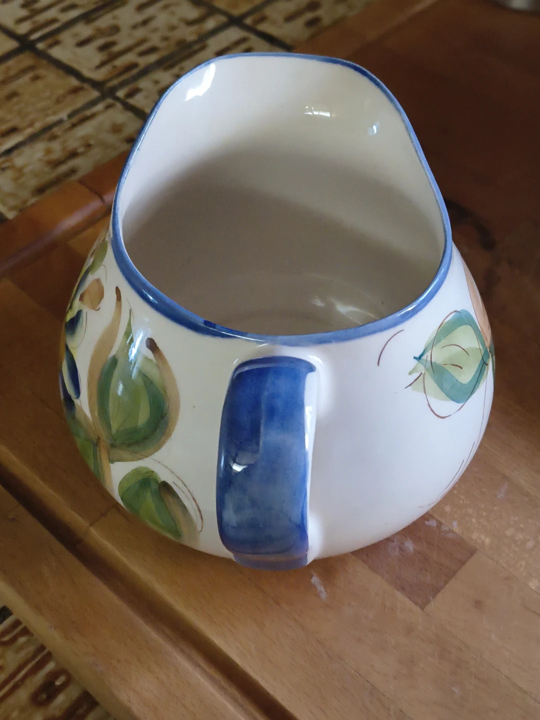 Portugal Ceramic Hand-Painted Floral Creamer Pitcher - photo 3