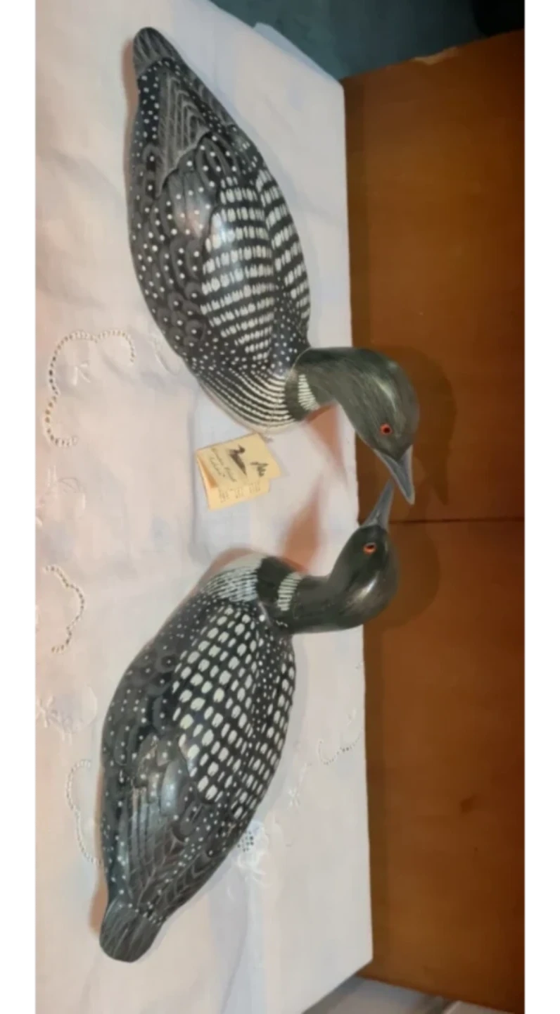 Canadian Wildlife Collection Hand-Carved Wooden Loons