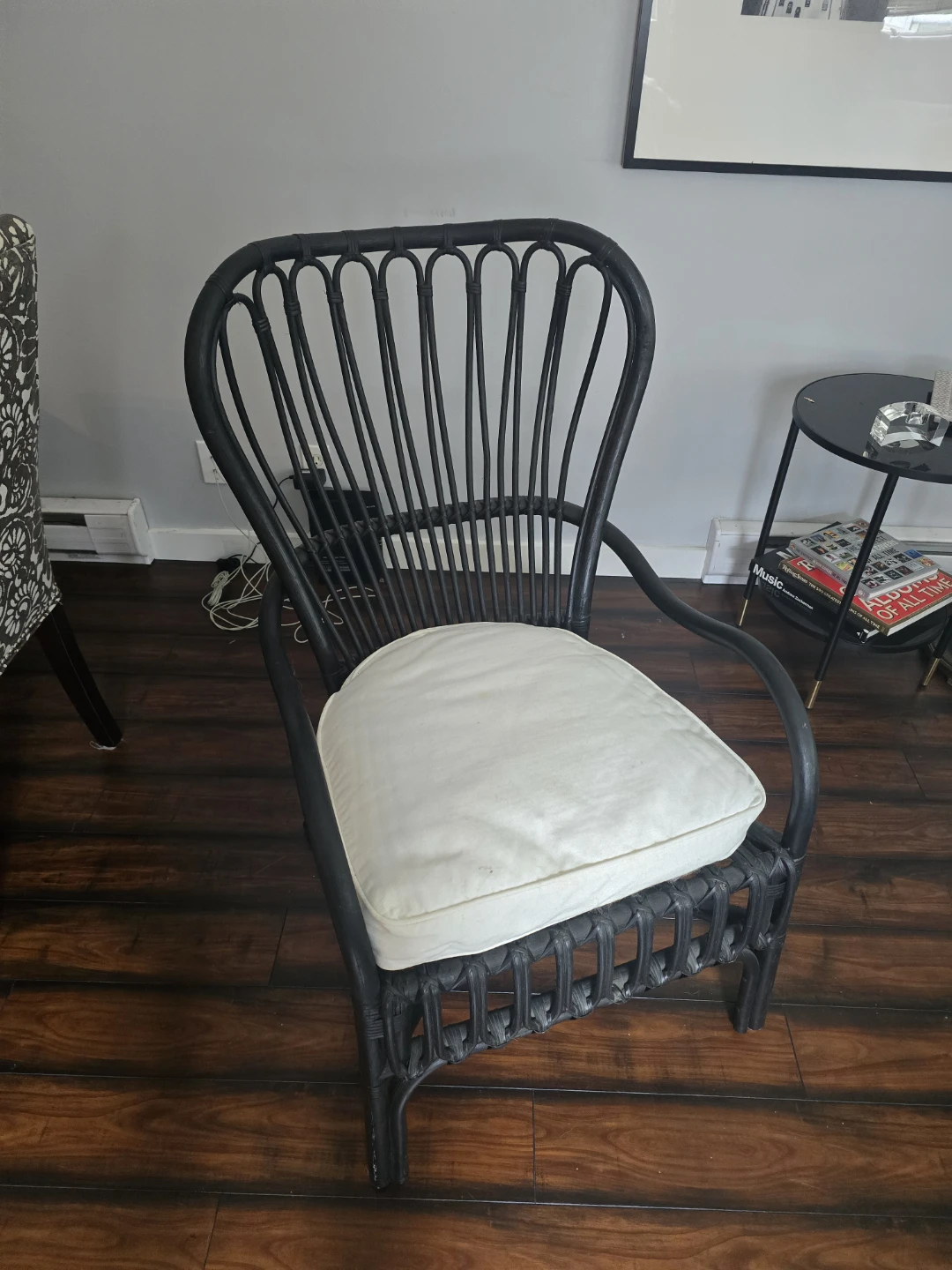 Black Rattan Accent Chair