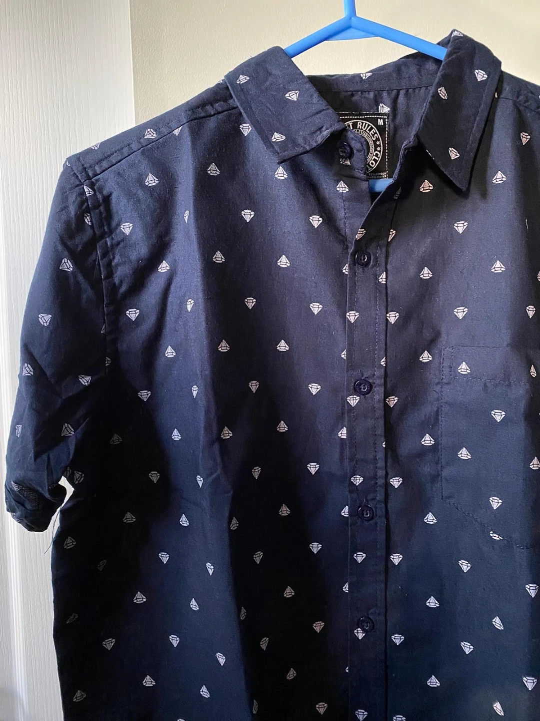 Street Rules Navy Diamond Print Shirt - photo 2