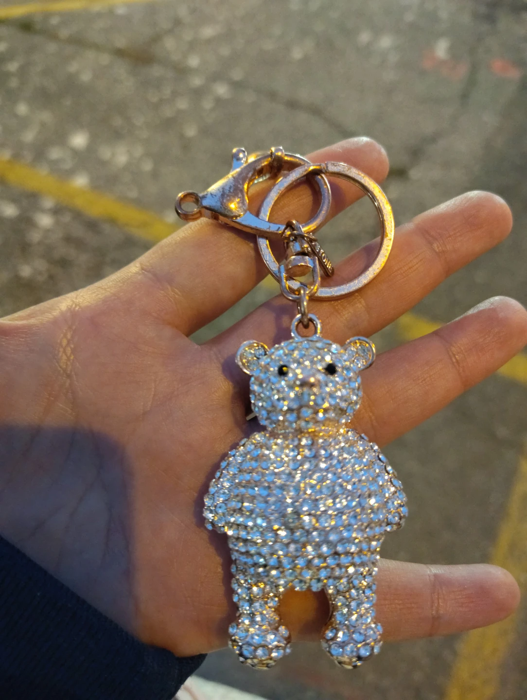 Rhinestone Teddy Bear Keychain