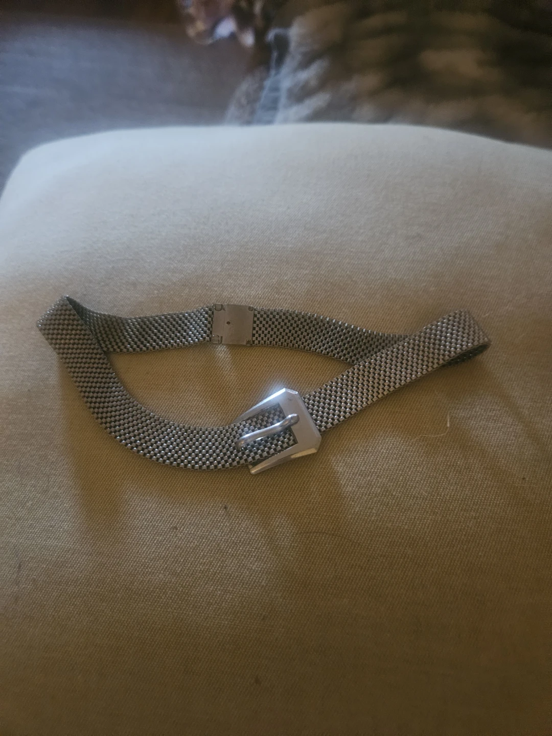Silver-Tone Mesh Buckle Choker Necklace - photo 2