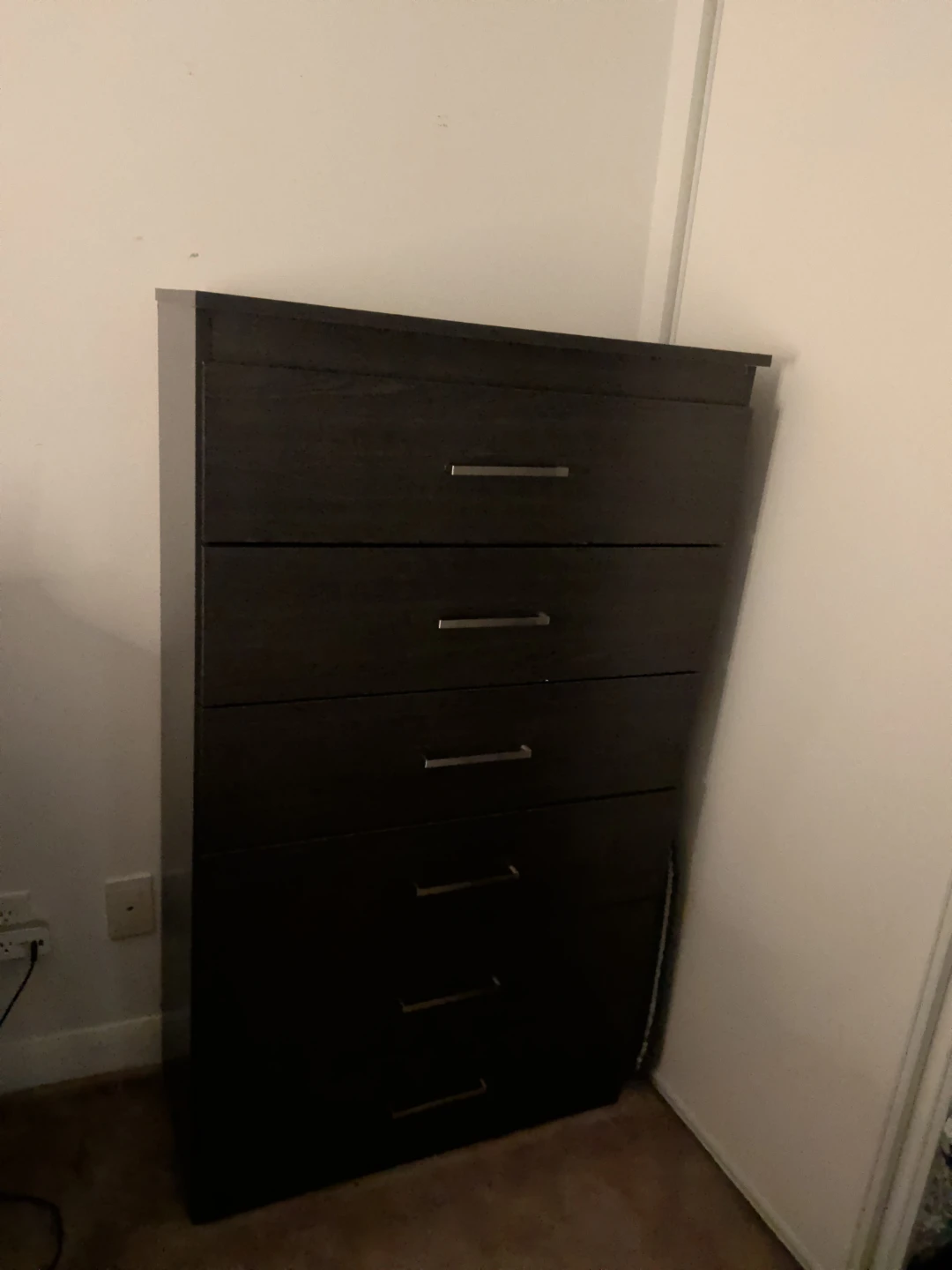 Dark Brown 6-Drawer Tall Dresser