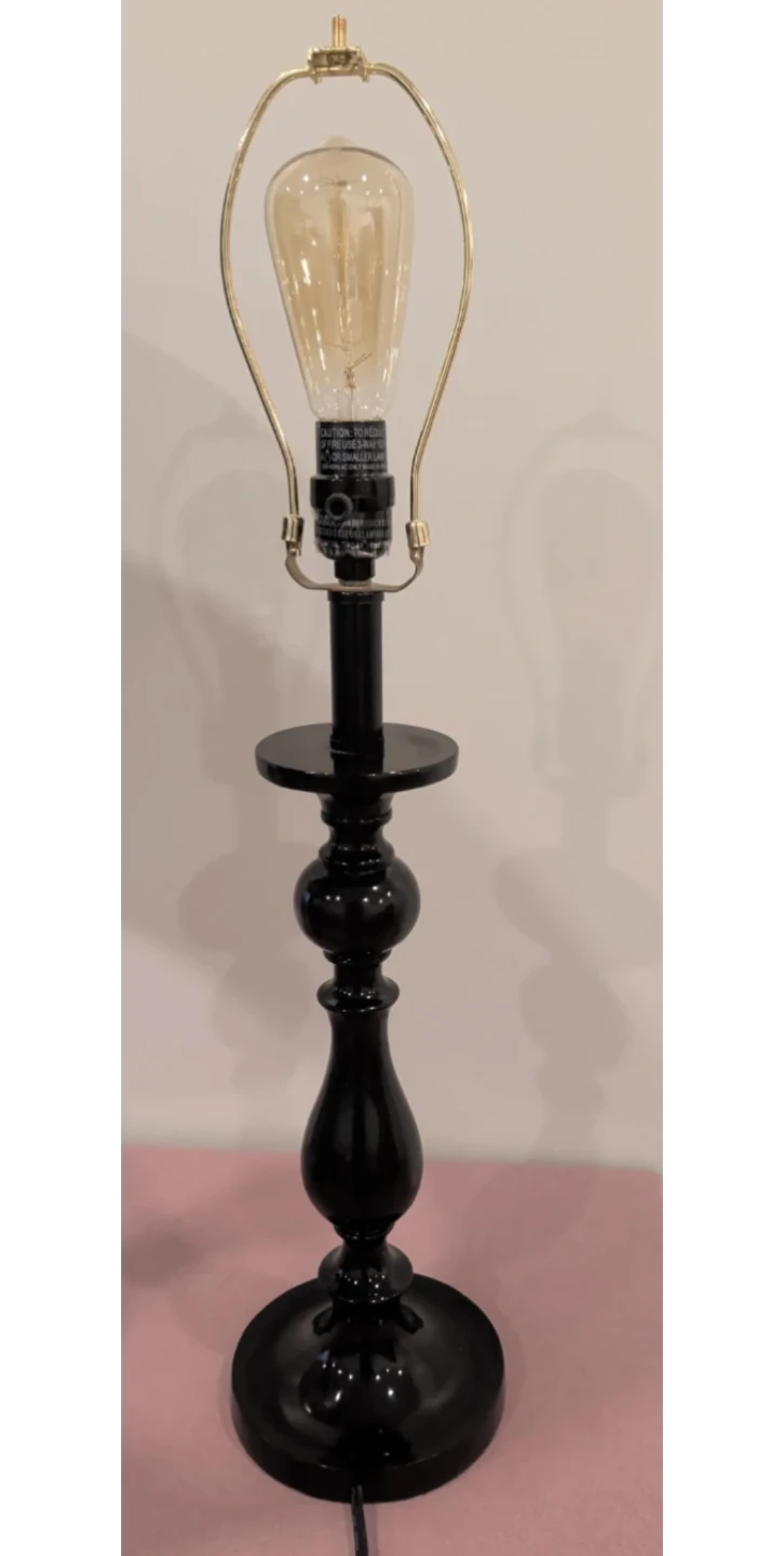 Set of 2 Elegant Black 3-Way Table Lamps + New Edison Bulbs - photo 5