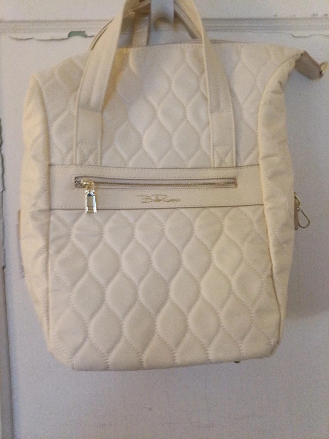 B. Makowsky Quilted Off-White Tote Bag