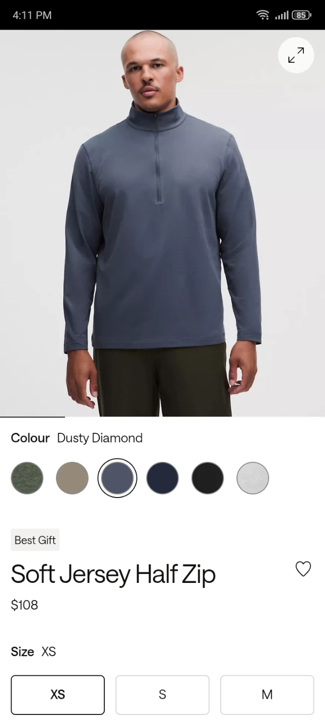 Lululemon Soft Jersey Half Zip - Dusty Diamond