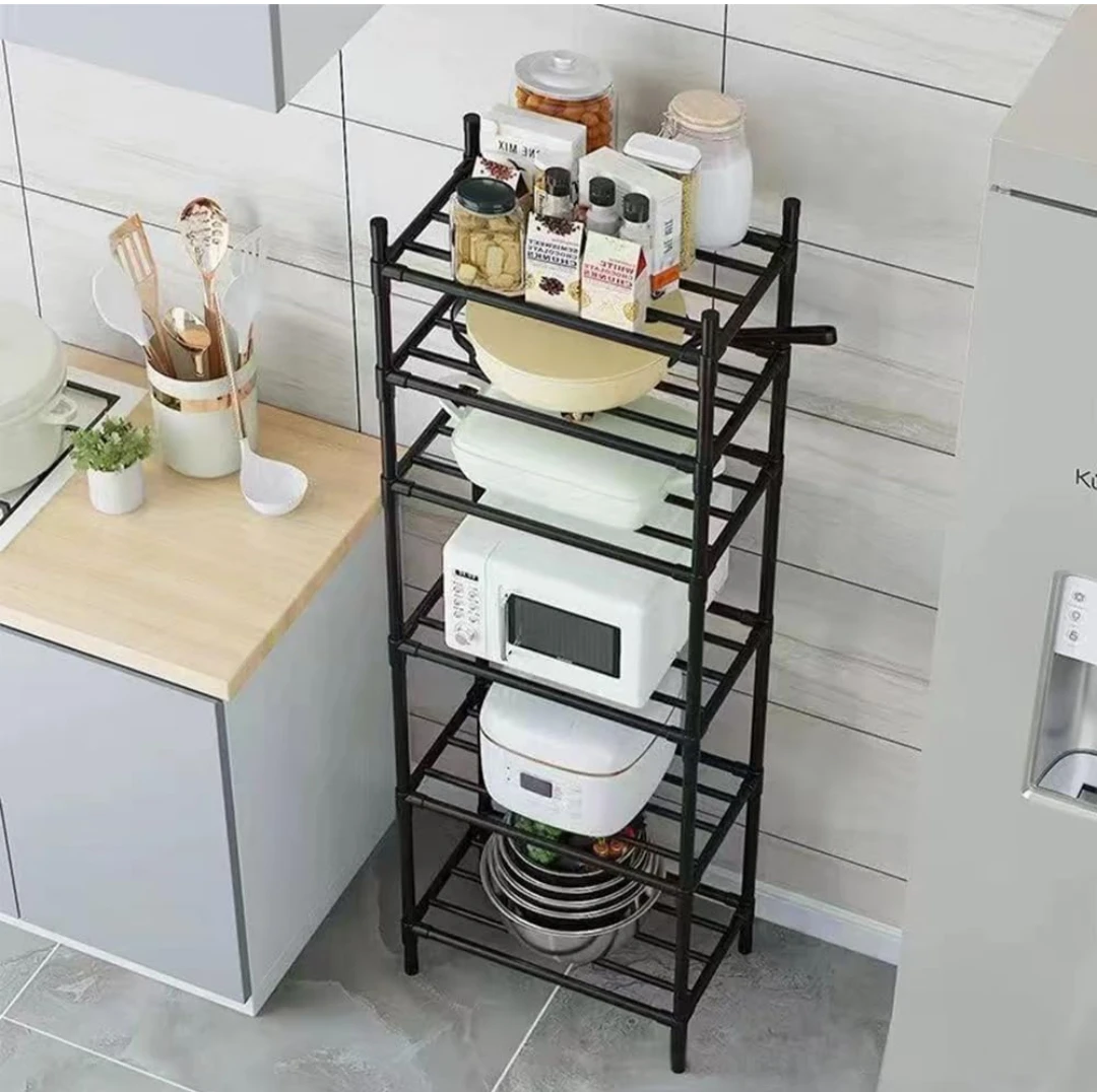 Black 5-Tier Kitchen Storage Shelf on Wheels - photo 3