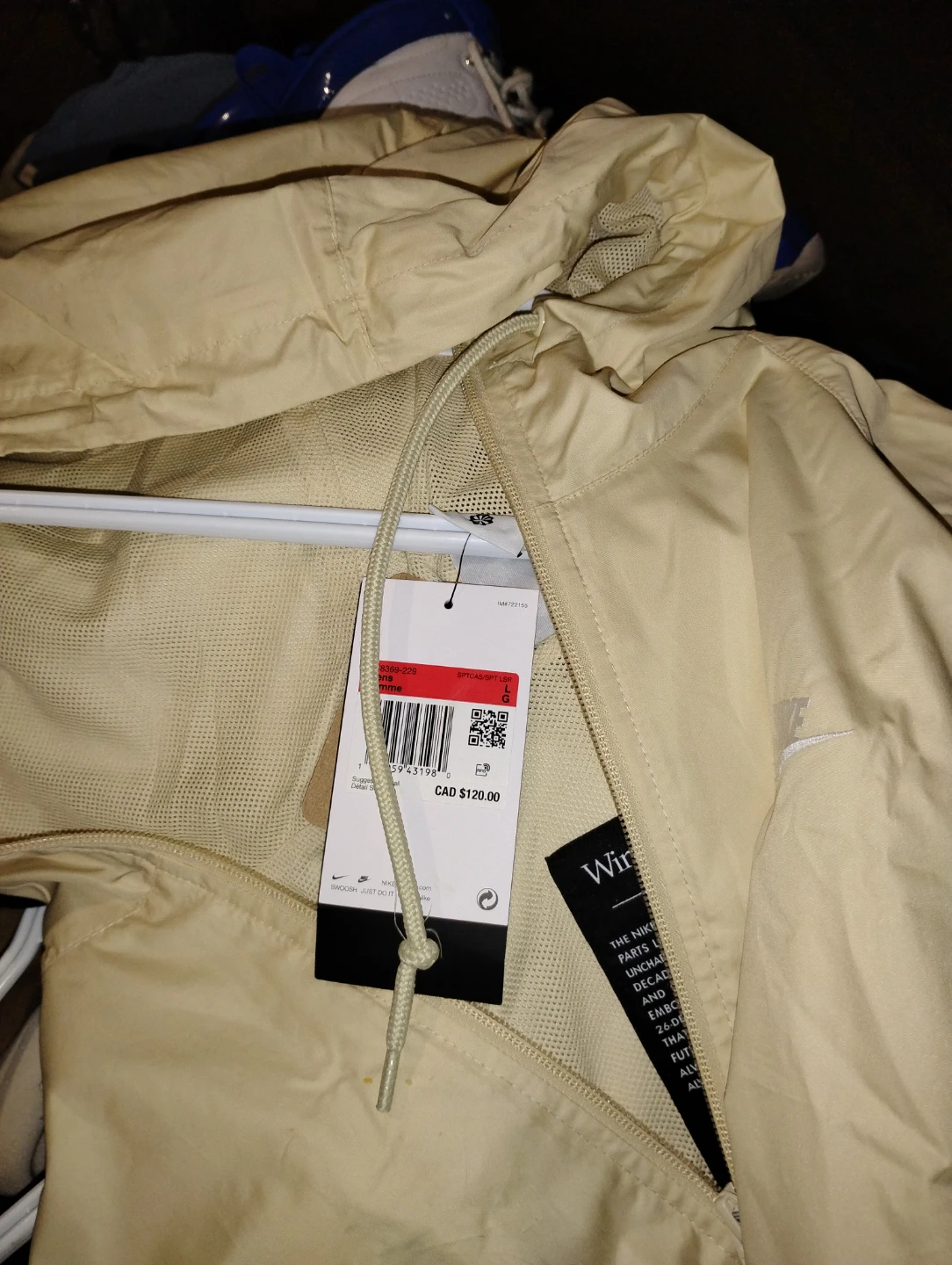 Nike Windrunner Jacket - Beige and Blue - Large - photo 3