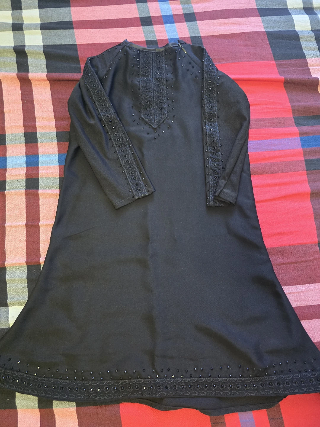 Black embellished long sleeve abaya/burqa for little kids