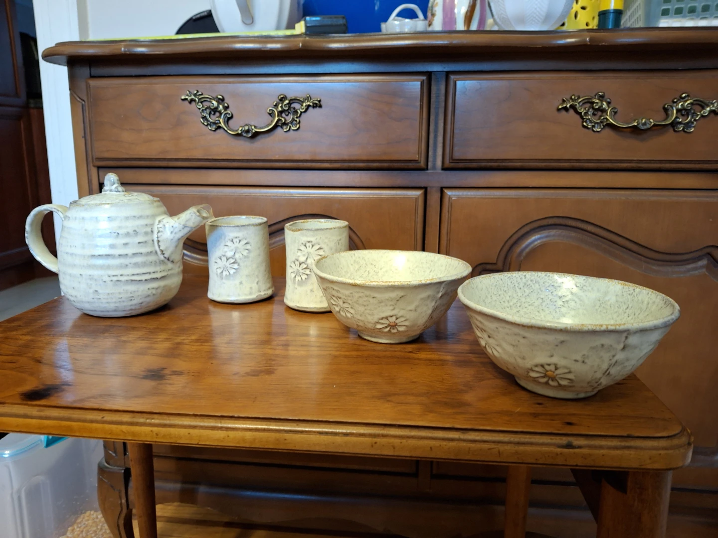 Japanese Ceramic Tea Set with Teapot and Bowls - photo 2