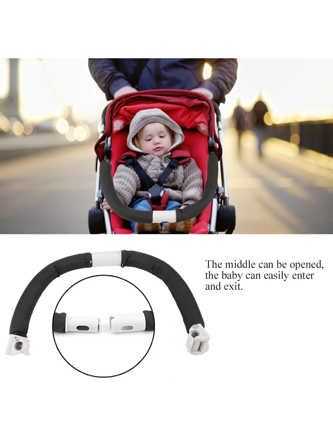 Baby Stroller Handle Handlebar Trolley Bumper Grip Handle Bar - photo 4