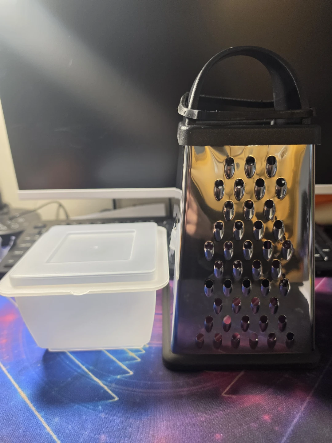Tupperware Stainless Steel Box Grater with Storage Container
