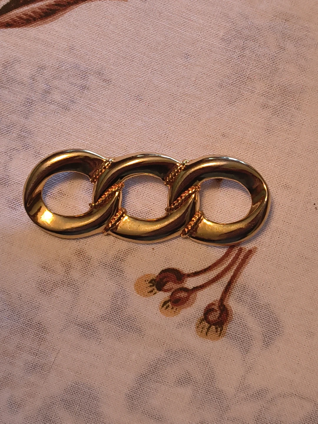 Gold-Tone Three-Link Brooch