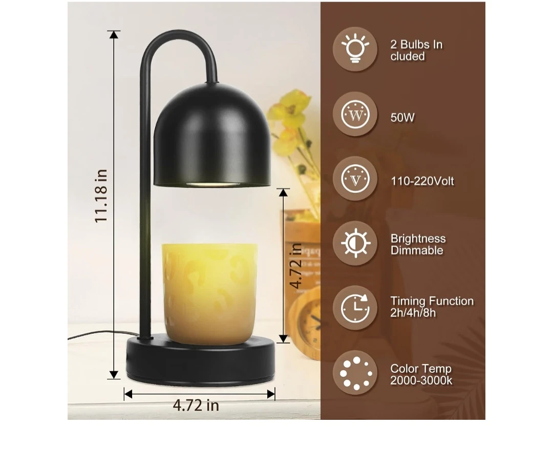 Black Candle Warmer Lamp - photo 4