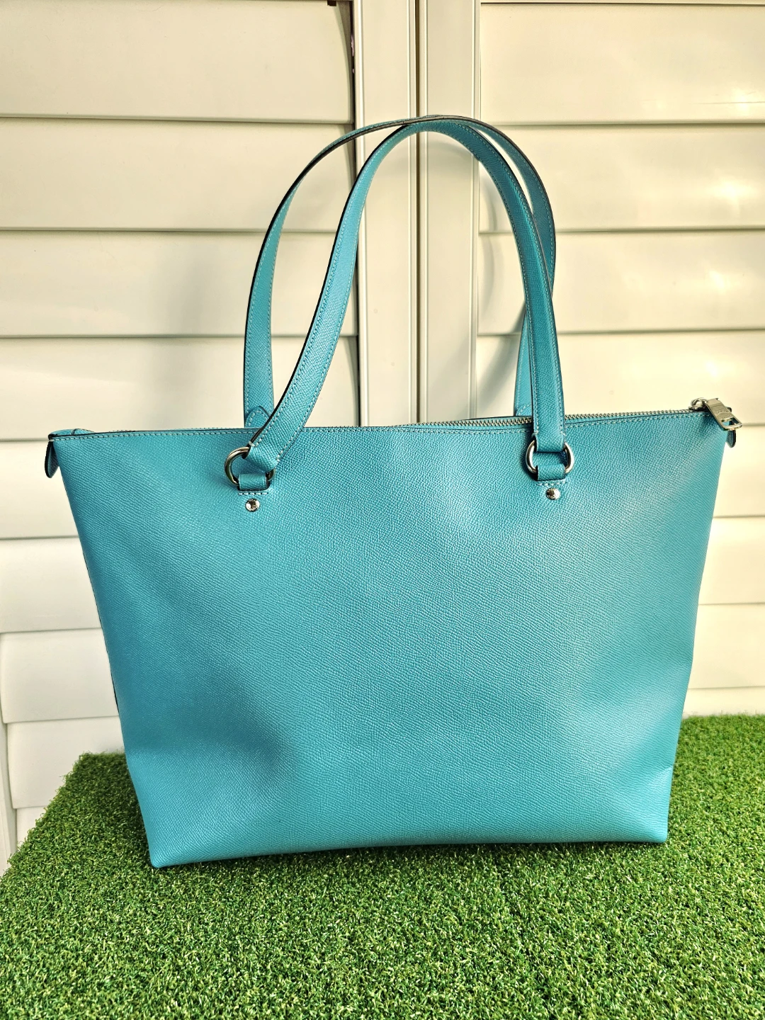 Coach Teal Leather Gallery Tote Bag Style 79608 - photo 2