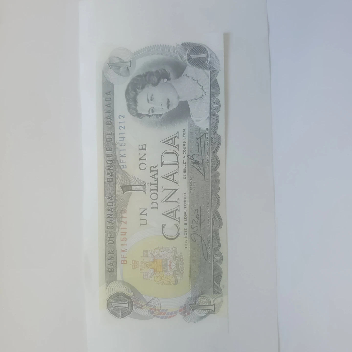 Vintage 1973 Canadian One Dollar Bill