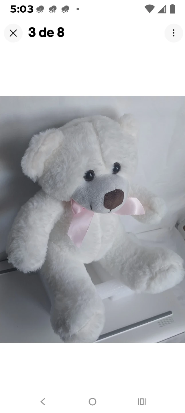 White Plush Teddy Bear - photo 3