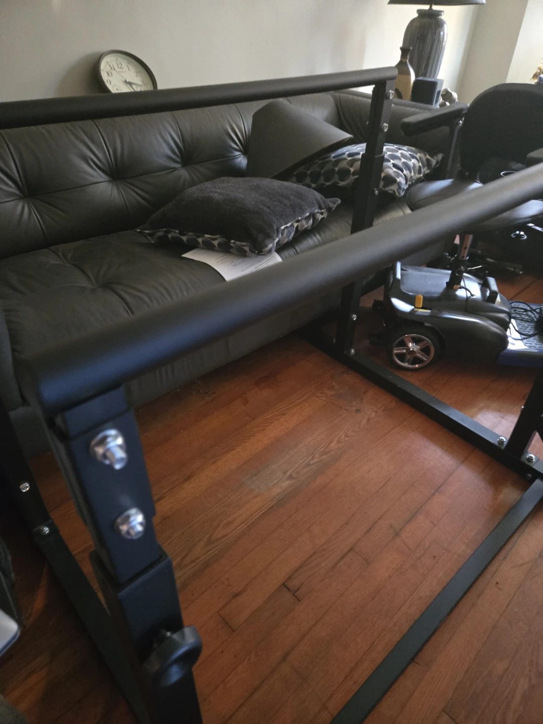 black metal freestanding dip bar / parallel bar station - photo 4