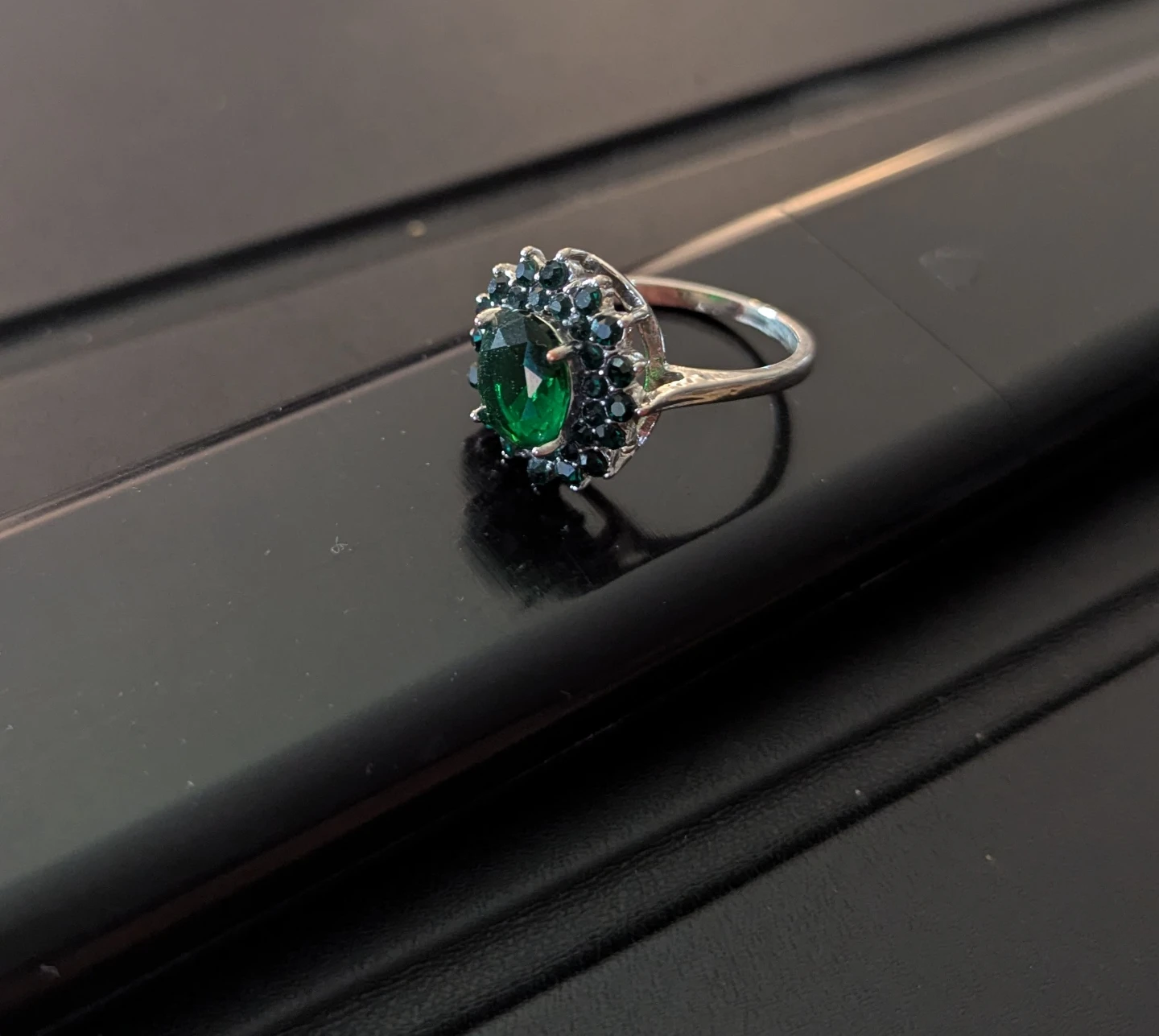 Sterling Silver Emerald CZ Cocktail Ring - photo 5