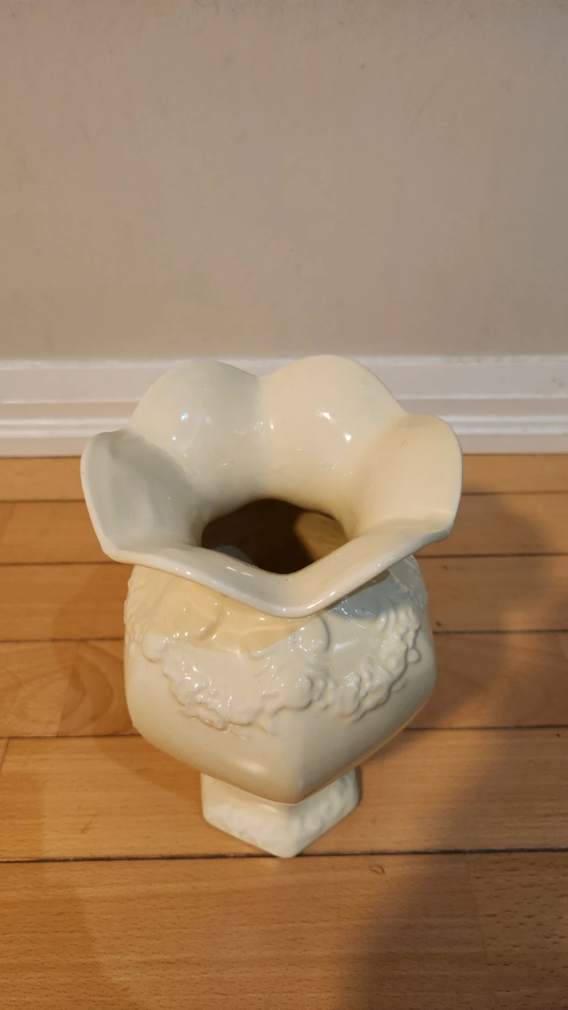 Vintage Cream Ceramic Flower Vase
