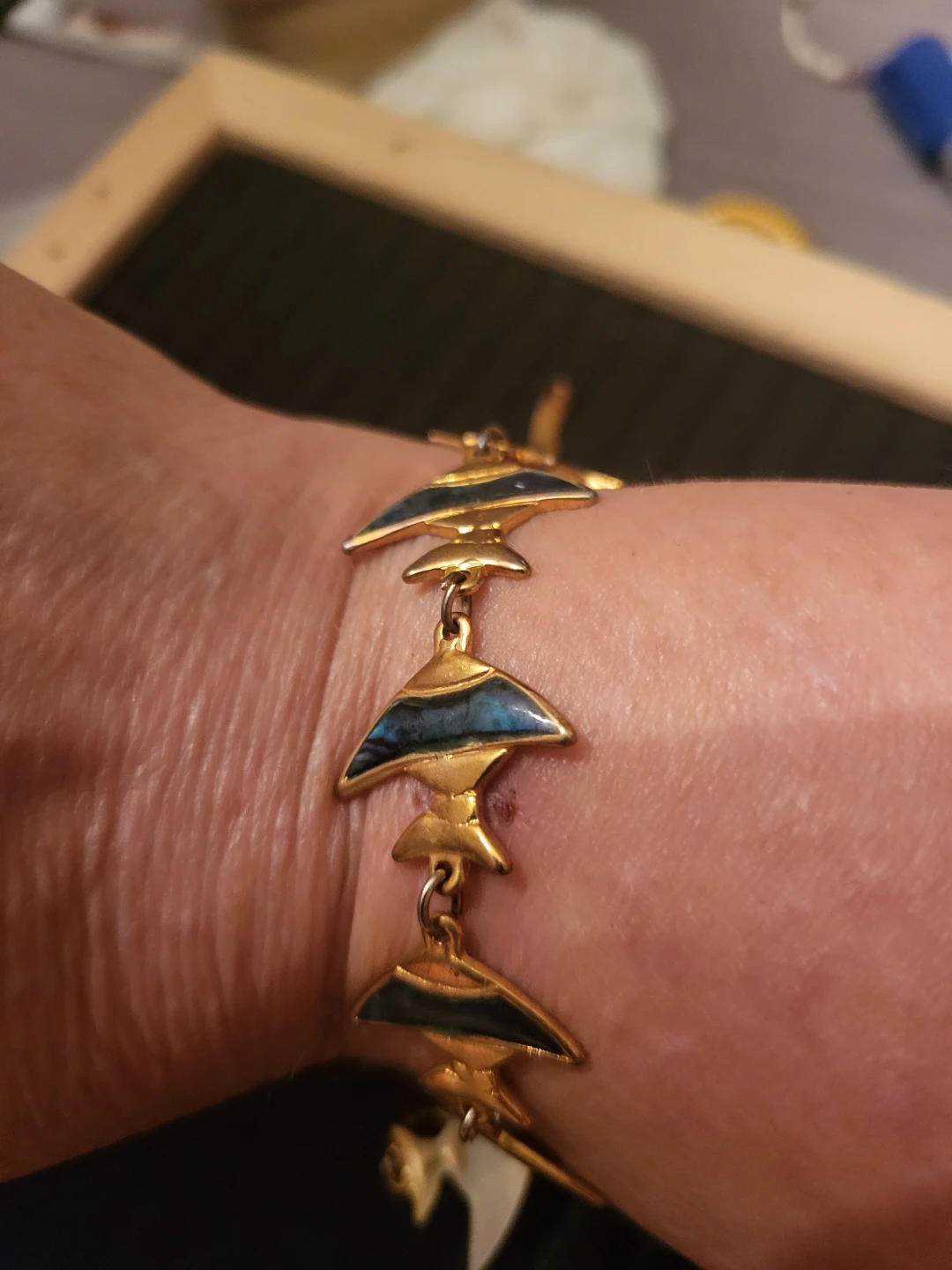 Abalone Shell Fish Link Bracelet - photo 2