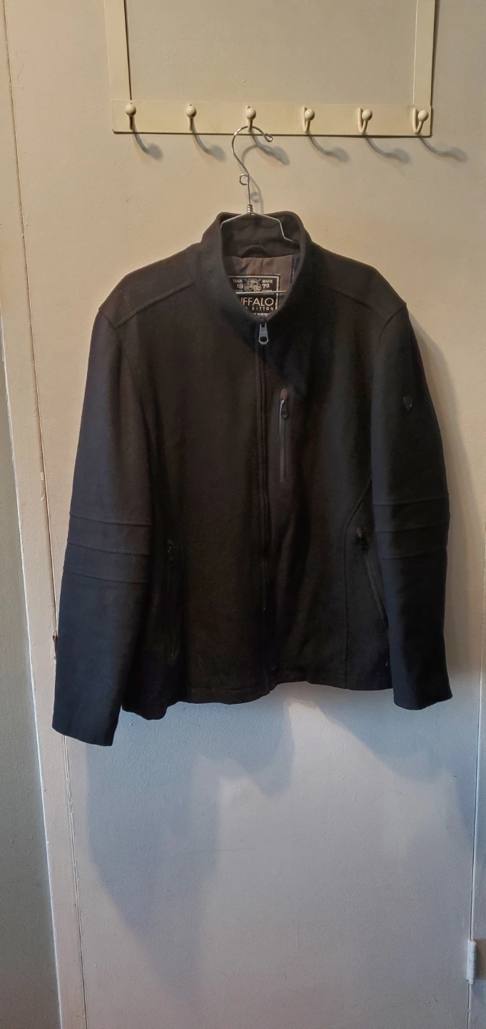 Men's Black Buffalo Coat Size L