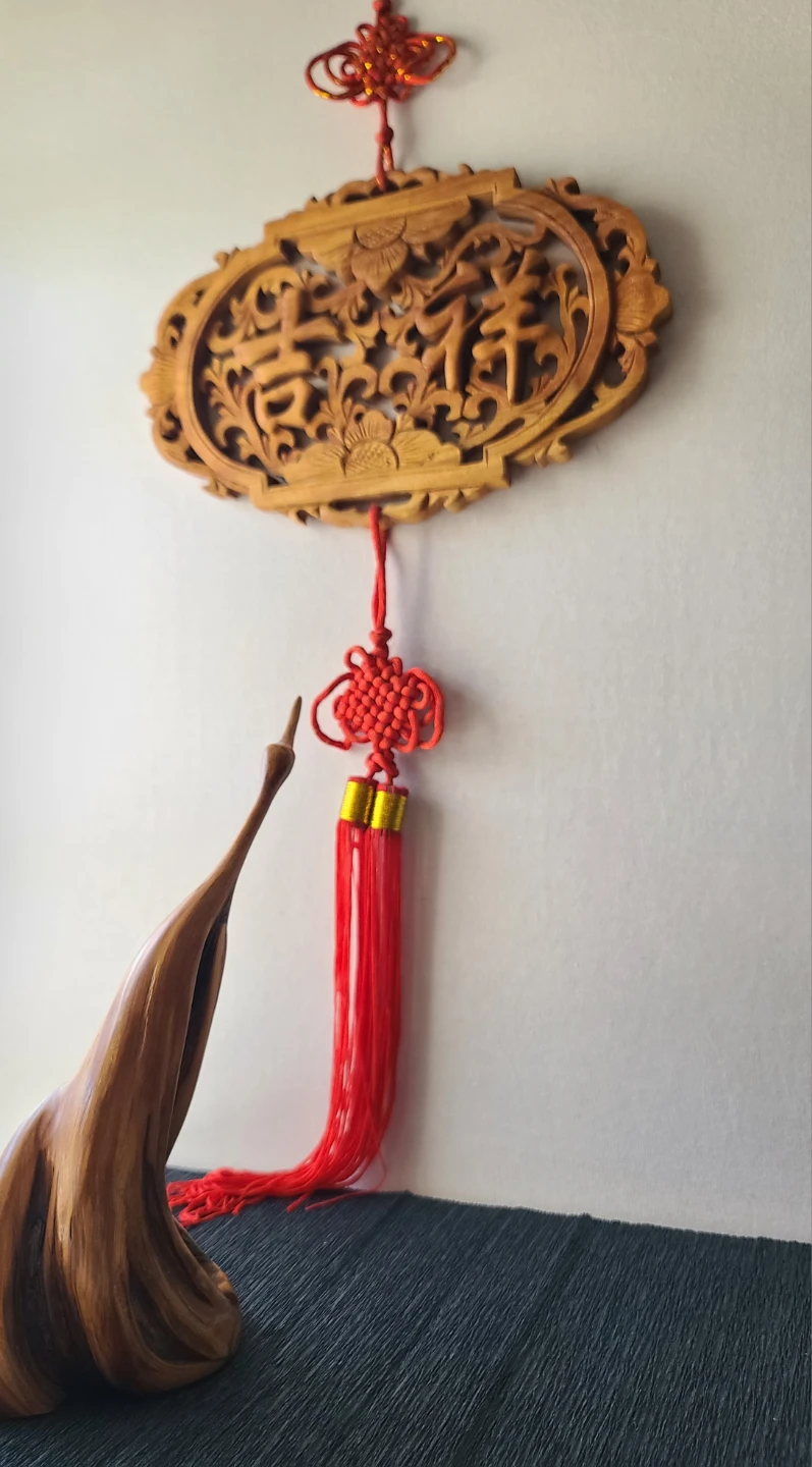 Vintage Hand-Carved Wood Oriental Zen Decor Set - photo 3