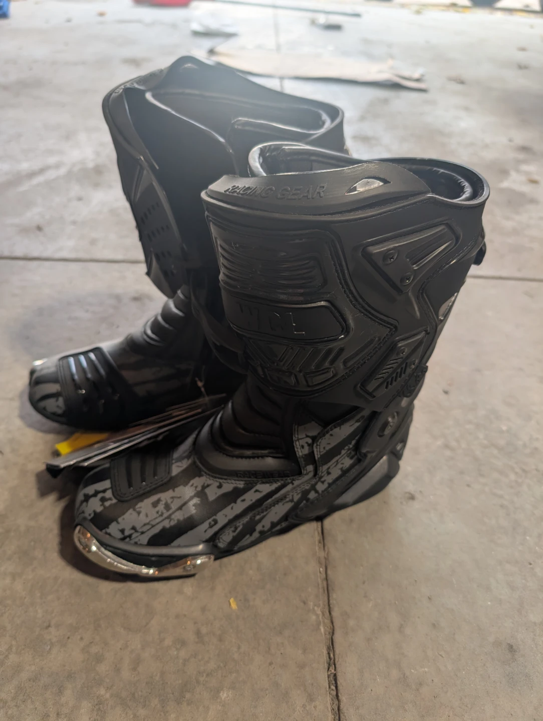 WCL Racing Gear Motorcycle Boots Black Size 11 US