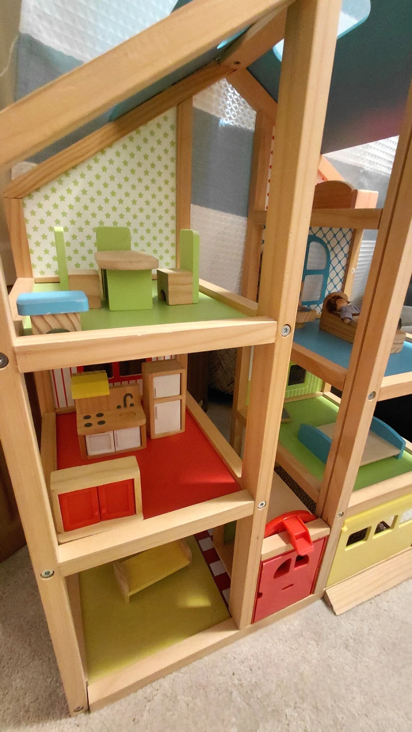 Wooden Dollhouse with Furniture - photo 2