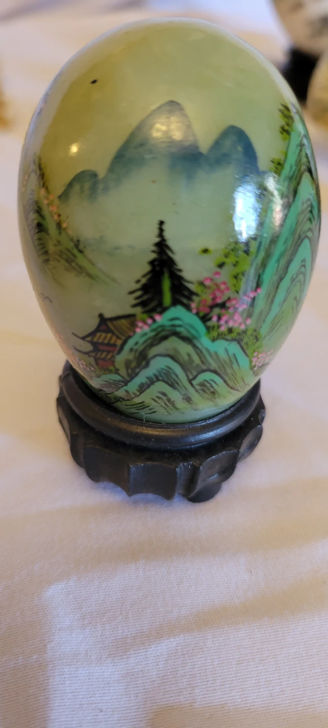 Collection of various decorative eggs and stands - photo 5