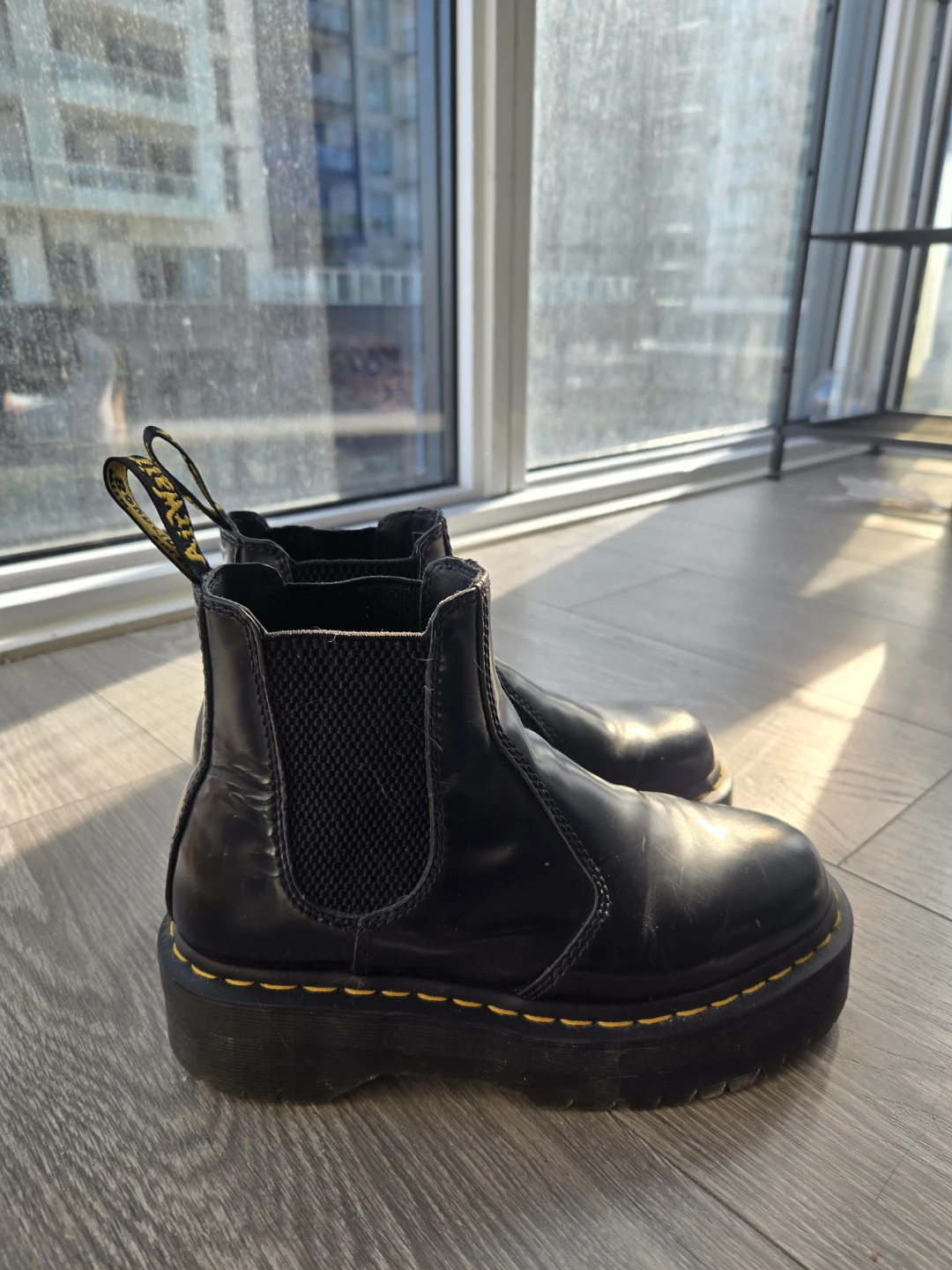 Dr. Martens 2976 Polished Smooth Platform Boots Black Size US 7 - photo 4