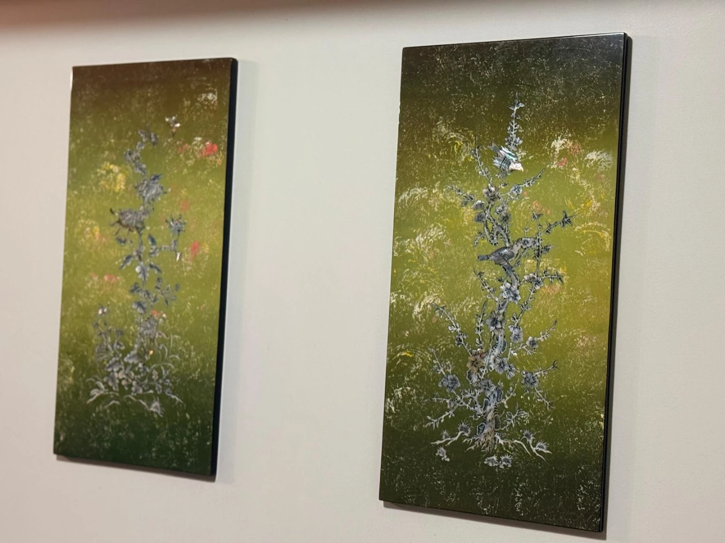 Set of 2 Mother of Pearl Inlay Wall Art Panels