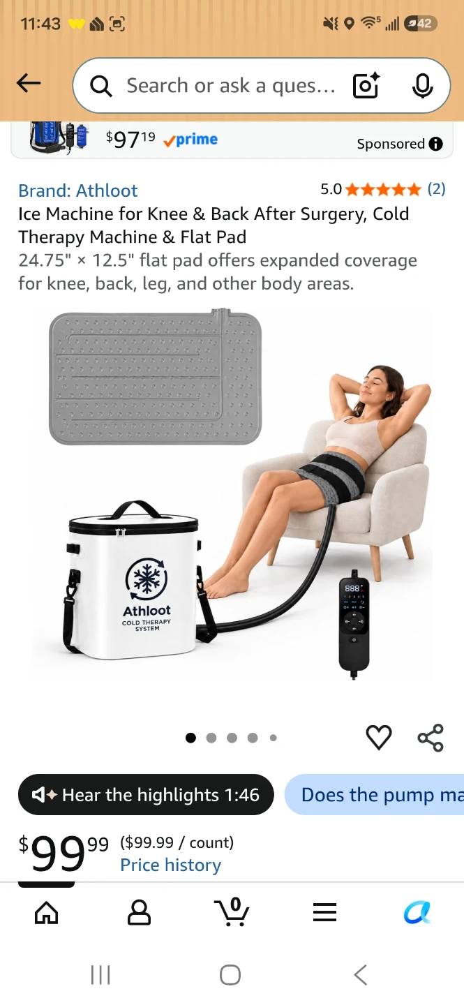 Athloot Cold Therapy Machine and Flat Pad