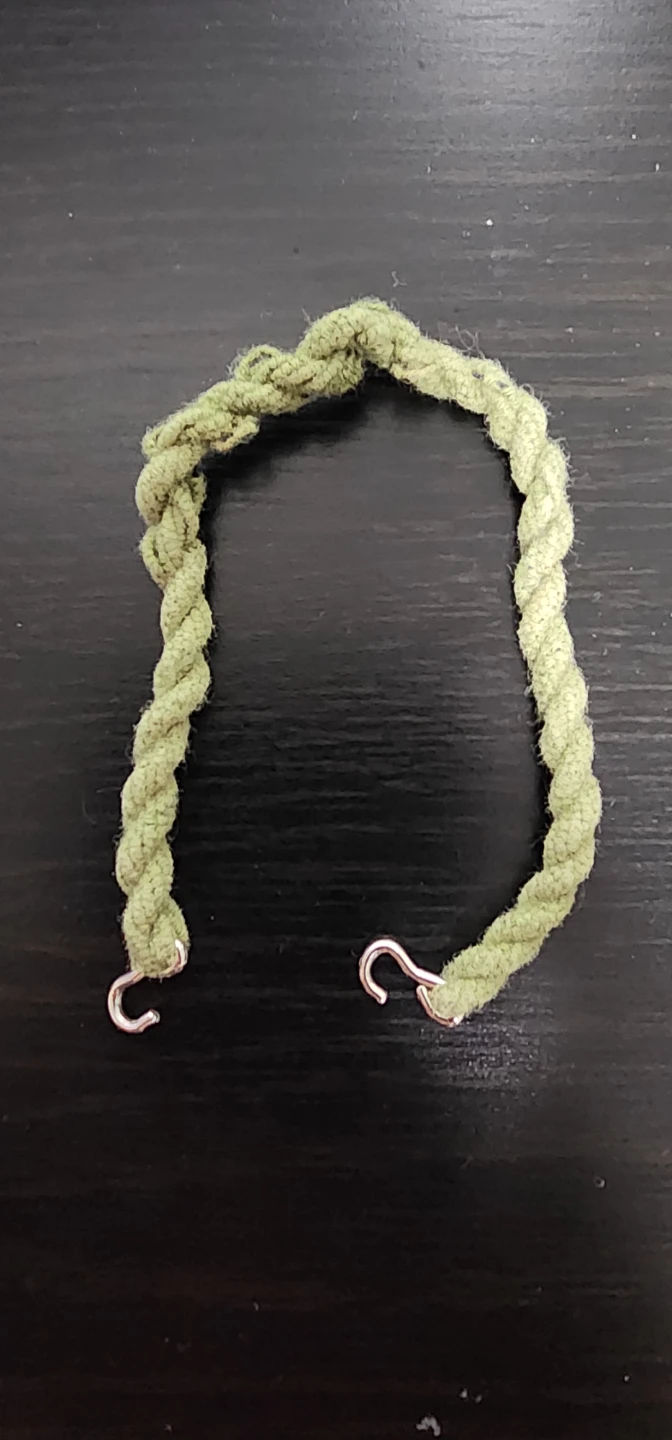 Green Twisted Rope Hanging Strap with Metal Hooks