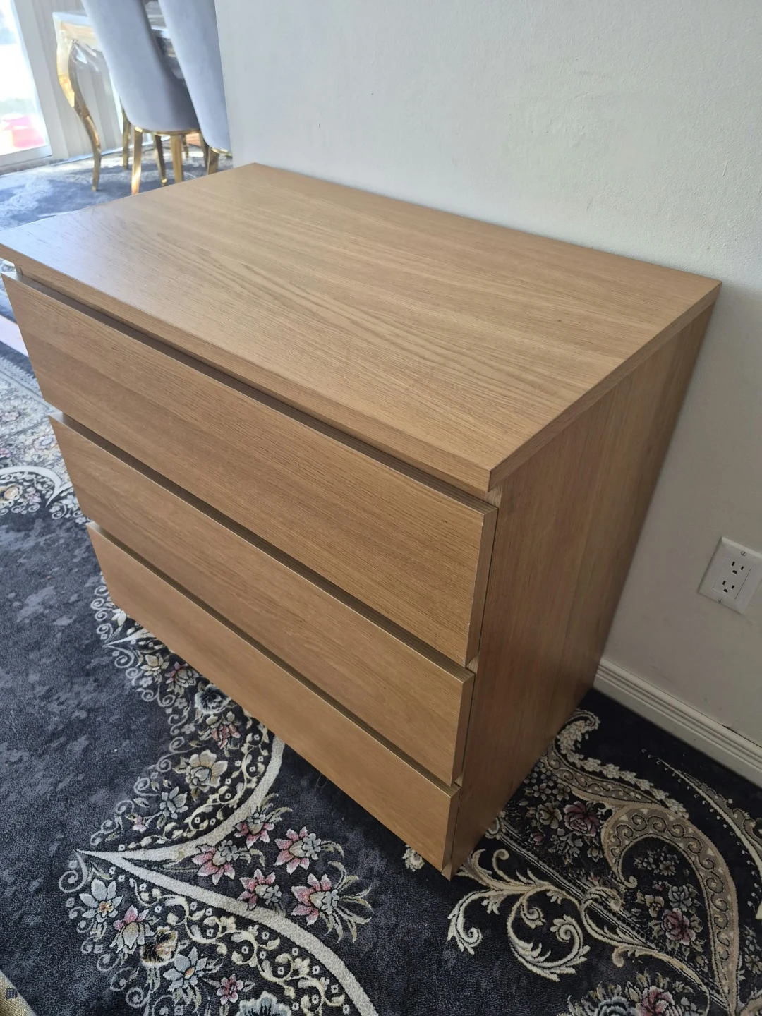 Three-Drawer Wood Dresser