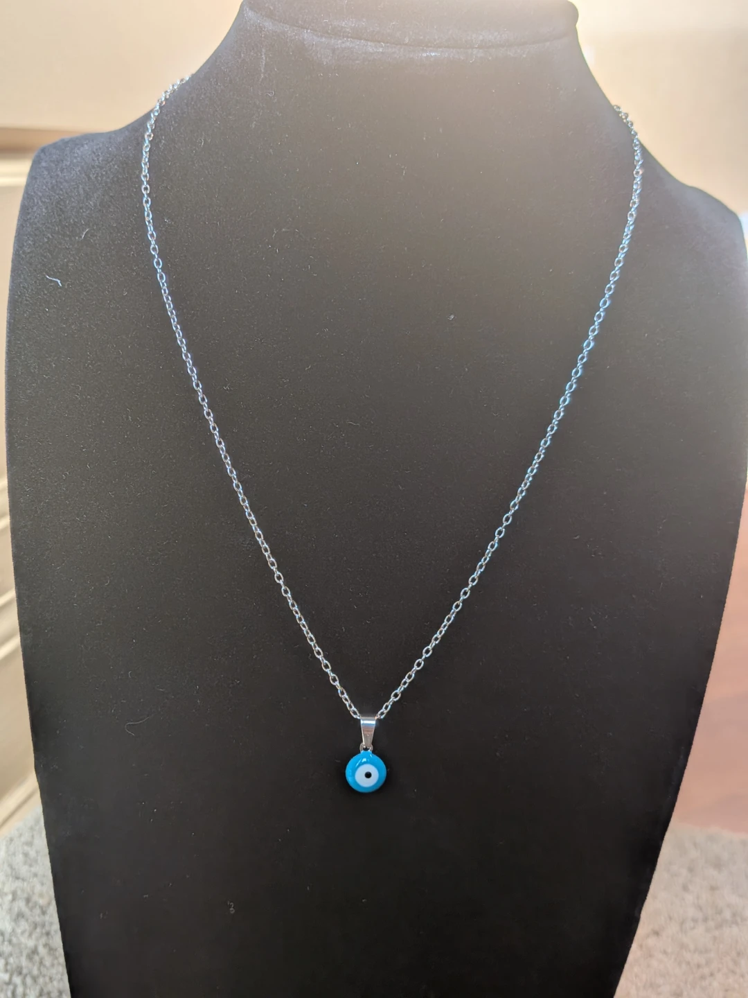 Dainty Light Blue Evil Eye Necklace - photo 2