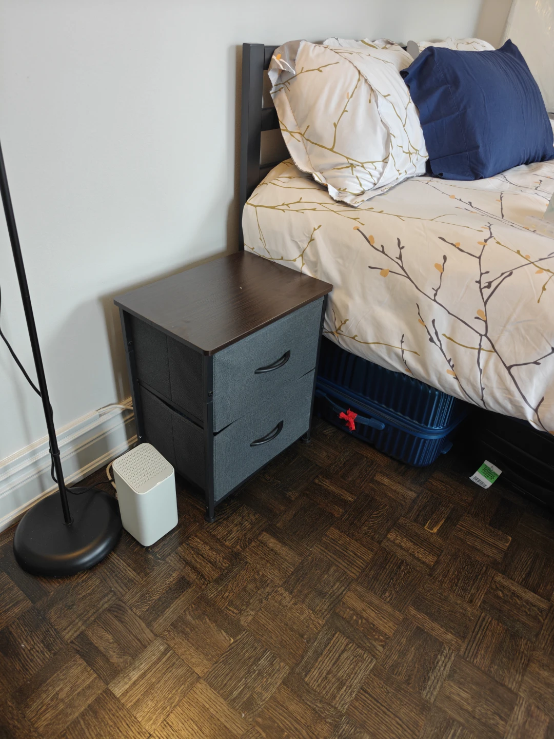 Two-Drawer Fabric Bedside Table - photo 2