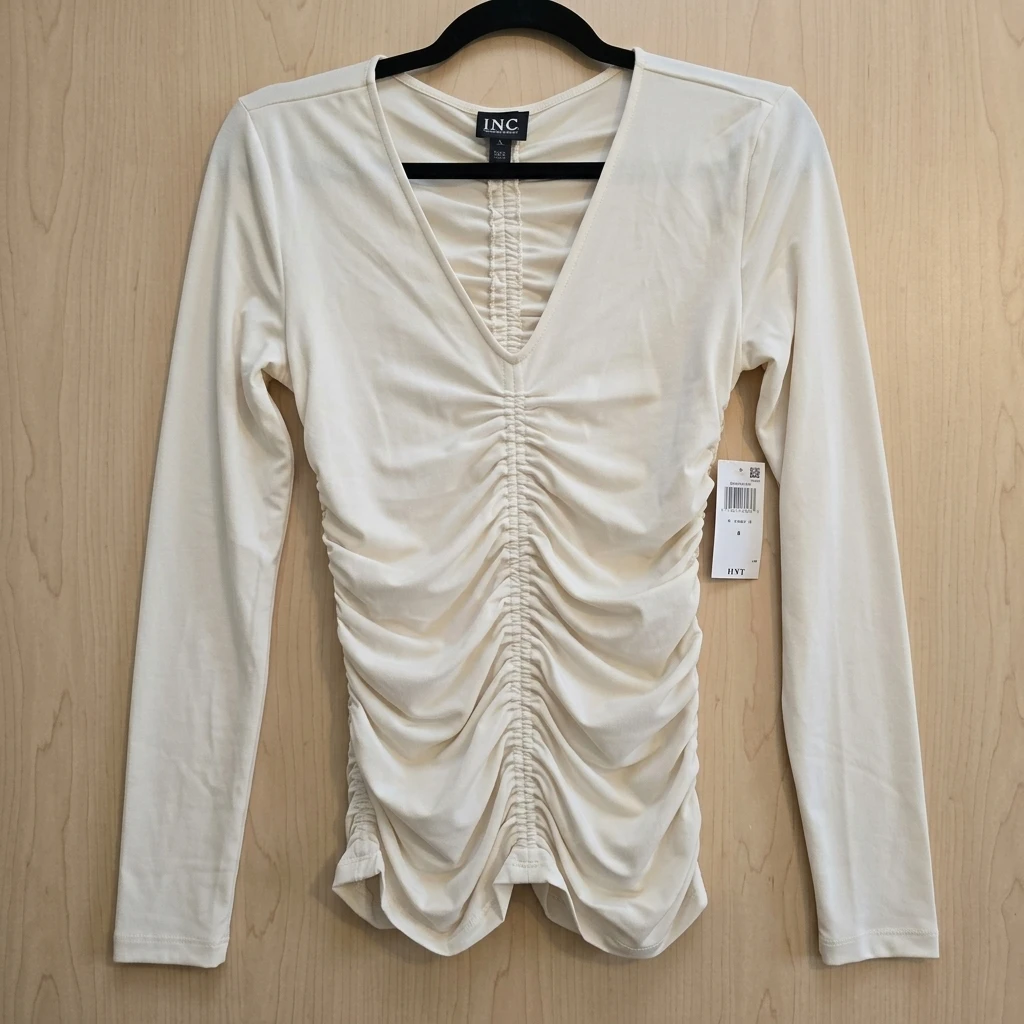 I.N.C. International Concepts Ruched Long-Sleeve Top