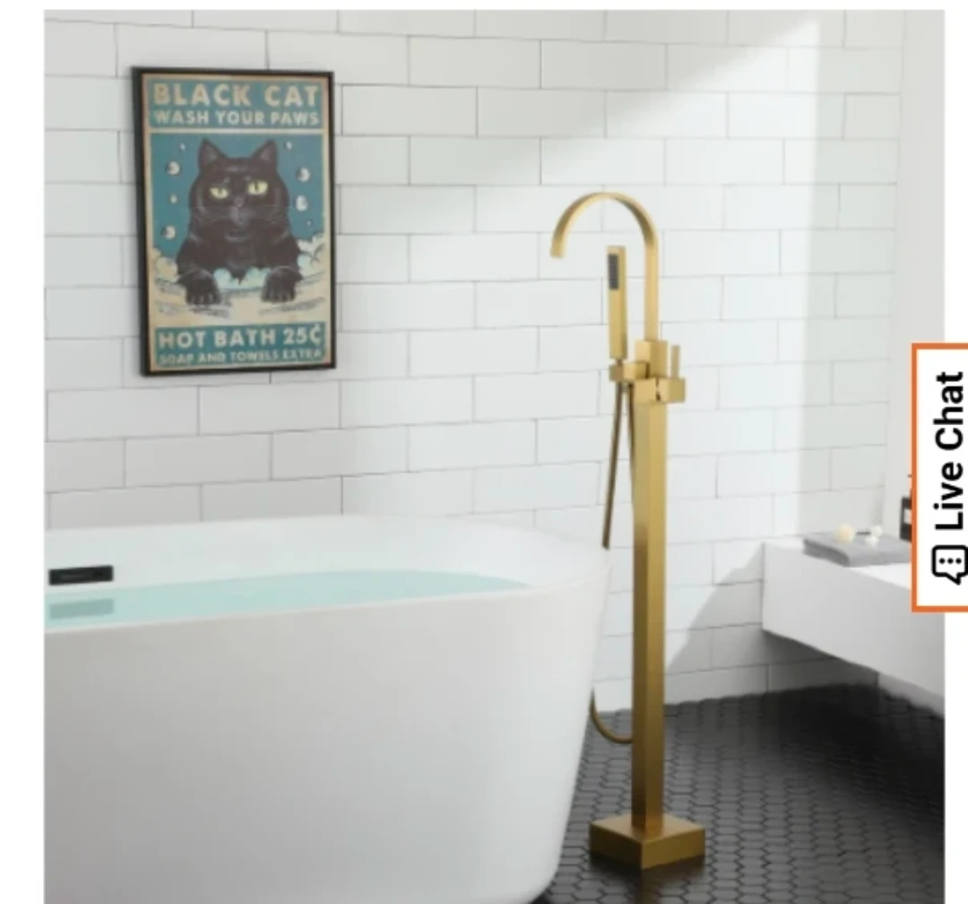Brand new Casainc Freestanding gold  Tub Faucet - Brushed Brass